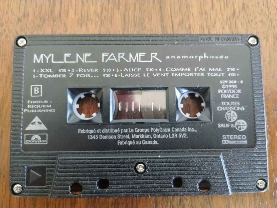 MYLENE FARMER CASSETTE CANADA ANAMORPHOSEE - Image 3 of 4