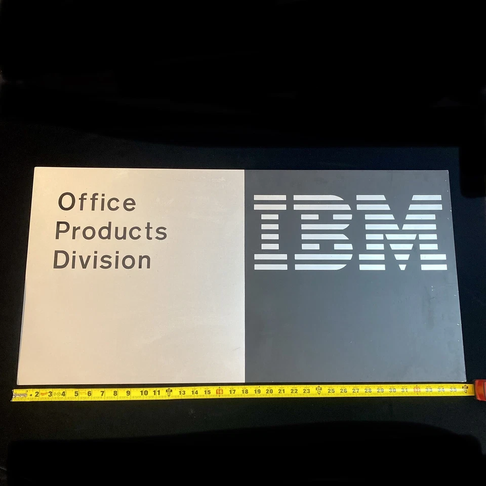 Super Rare 80s IBM Office Products Division Orig. Wall Mount Metal Sign 36”X 18” - Image 4 of 4