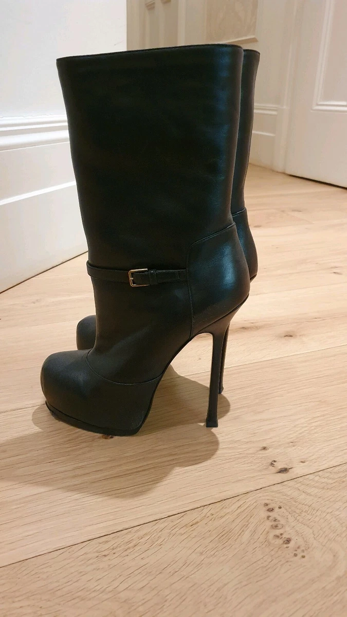 Yves saint clearance laurent fur boots