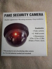 SECURITY CAMERA  Fake Faux Crime Deter Battery Operated Batteries Included 