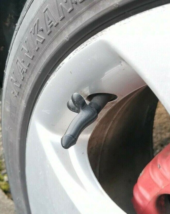 4 X Cappuccio Valvola Auto Moto Bici Cappelli Plastica Nero - Foto 11