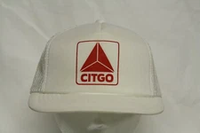 YoungAn Citgo White Snapback Hat Cap Motor Fuel Gas Lubricants Mesh