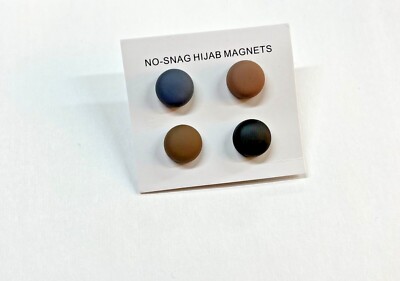4er Pack Magnet Anstecknadel Brosche für Hijab Schal Kopftuch Tuch rund kein Haken