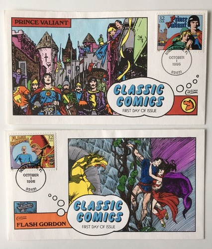 COMPLETE 16 COLLINS FDC CLASSIC COMICS OCT 1 1995 3000 a-t HAND PAINTED COVER - Picture 5 of 10