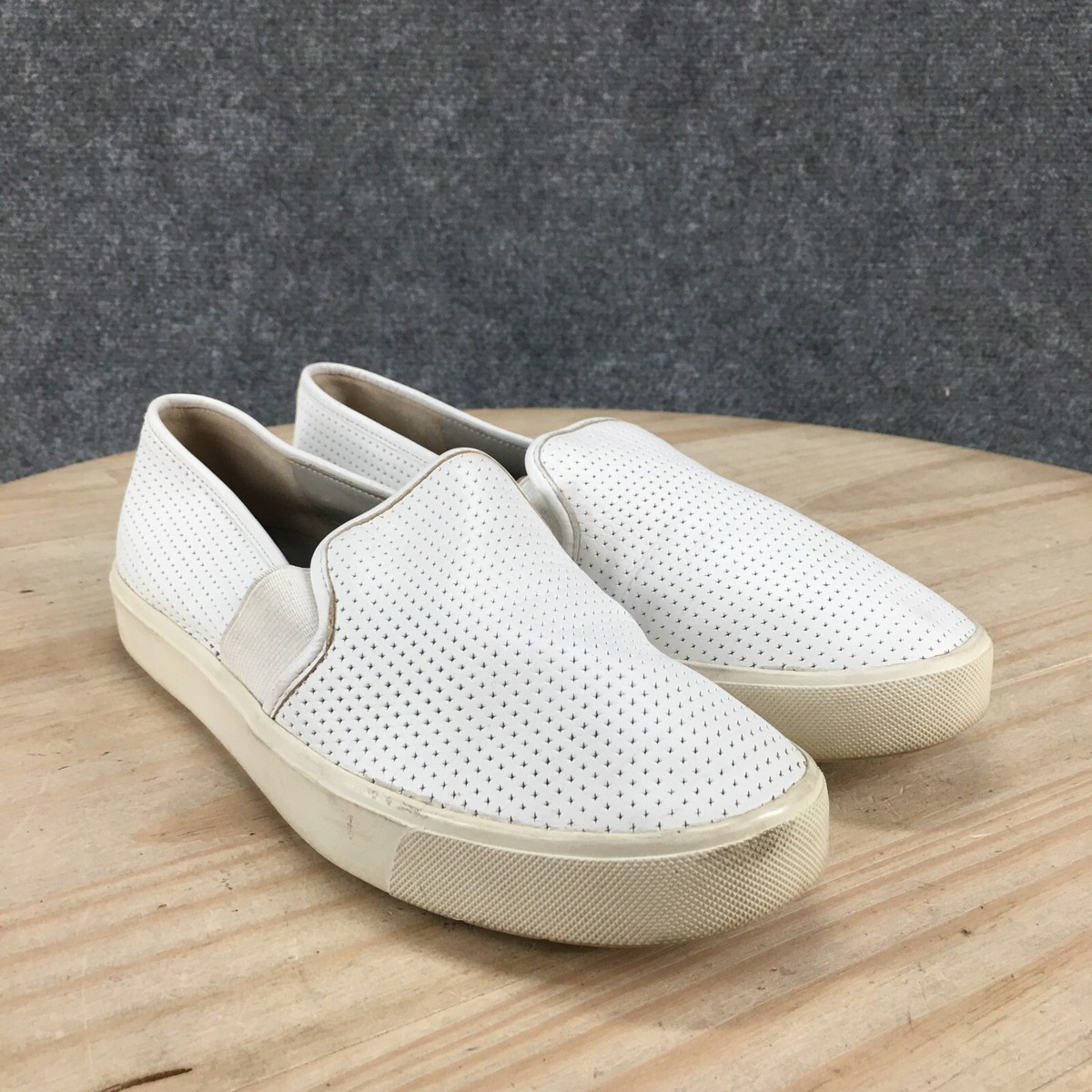 Vince Blair Perforated Leather Slip-On White Sneakers Women Size US 6.5 EU 36.5 Vince Flat Blair White Perforated Leather Slip on Sneaker 36  main image 2