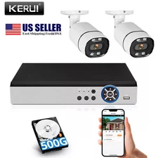 KERUI 8CH Surveillance Video Recorders with 5MP Wired IP66 Bullet Cameras