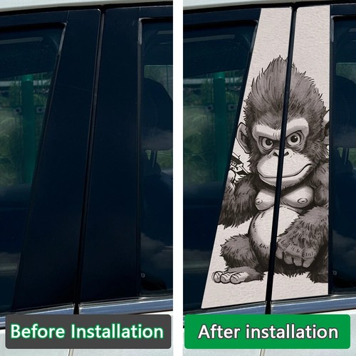 2X Orangutan Anime Car Center Pillar Sticker B-Pillar Protective Film Decoration - Picture 2 of 14
