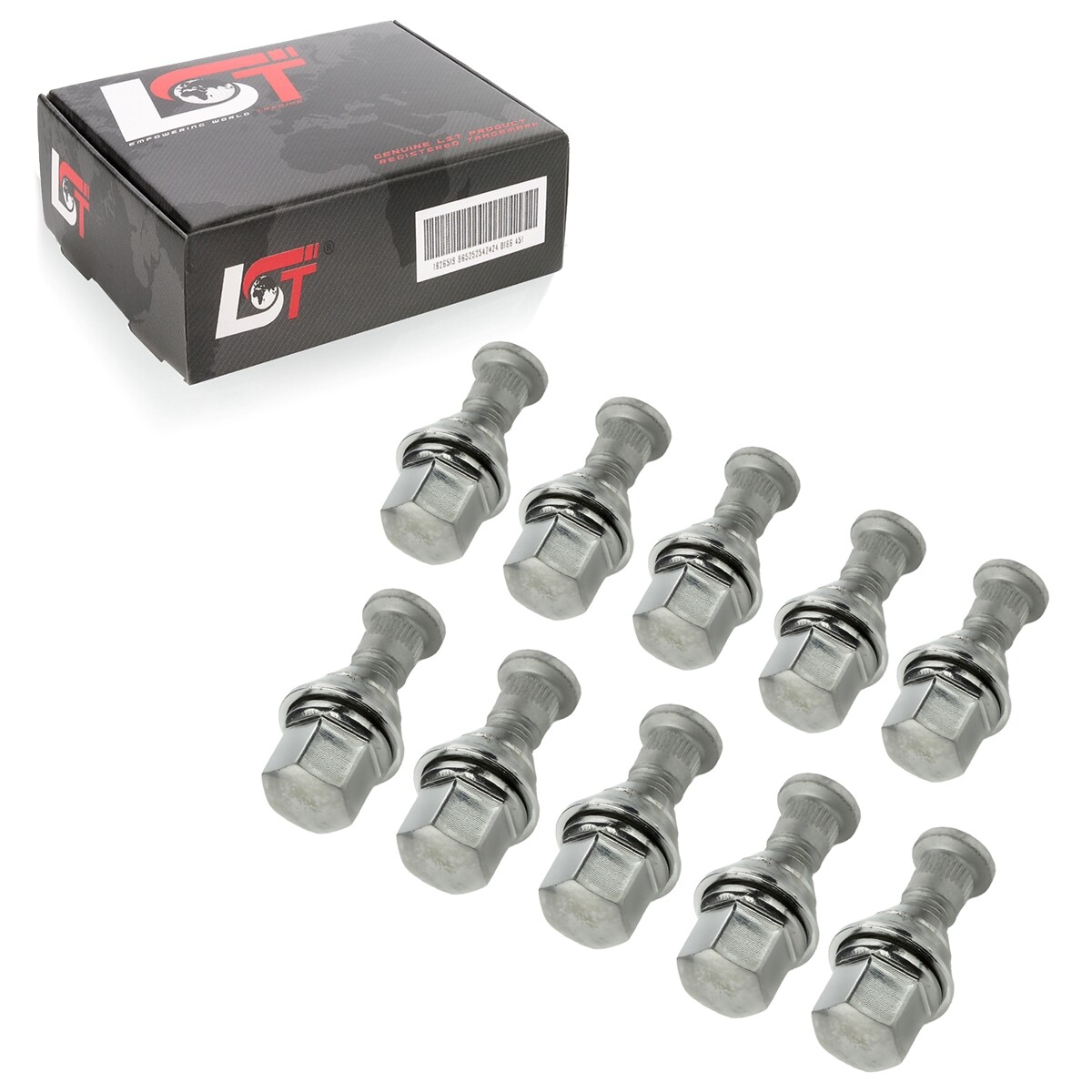 10x Knurled Stud Bolt With Nut Tapered - M12x1, 0 3/16x1 13/16in for Ford Model