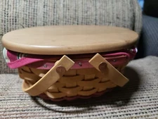 Longaberger 2004 TREE TRIMMING "GUMDROP" BASKET - Lid & Liner - No Tie-On - GW