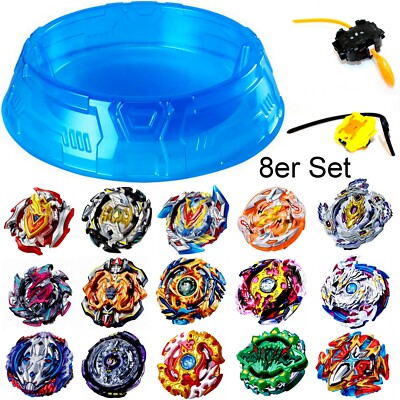 8er Burst Set + 4 Launcher + Arena 45cm Kreisel für Beyblade Burst Rise Arena