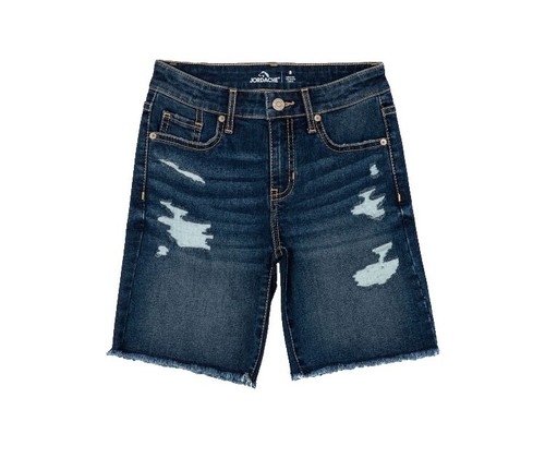 Short Jean Jordache Fille Taille 16 - Denim Stretch Bleu Usé Usine (factory Distressed) - Occasion Très Bon état