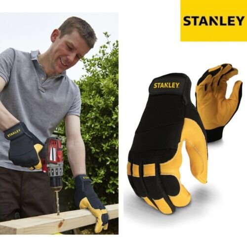 Guantes híbridos de cuero de rendimiento Stanley Workwear SY750 - protección de manos de trabajo - Imagen 1 de 3