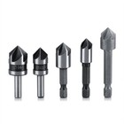 5pcs/Set Woodworking Countersink Drill Bits Set Woodworking Chamfer Shank Cou.
