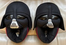 Star Wars Darth Vader House Slippers Shoes Youth M 2/3 Lucas LTD Black Red Trim