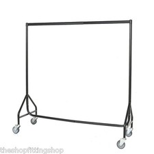 Rail de suspension pour vêtement robuste renforcé 5 pieds et roulettes en caoutchouc 4 x 4" 