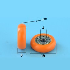 1/10pcs R Nylon Plastic Embedded 624 Groove Ball Bearings 4 19 6mm Guide Pulley