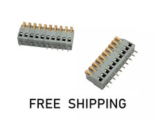 (2x) 10 Pole - 13A - 250V - 14-28 AWG -  Spring Clamp PC Terminal Blocks - 5mm