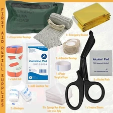 IFAK 25 Piece Refill Kit, First Aid Supplies New Stop The Bleed Emergency Kit