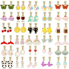 30 Pairs of Cute Clip-On Earrings Pack – Non-Pierced, Adjustable Copper Ea