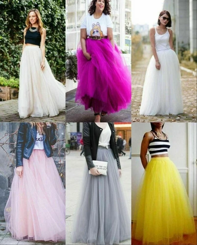 5 Layer Tulle Long Skirt Tutu Women Maxi Wedding Skirts Party Prom Underskirt 11 - Picture 4 of 39