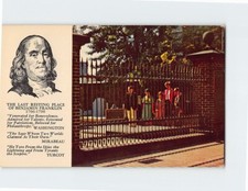 Postcard Benjamin Franklin's Grave Philadelphia Pennsylvania USA