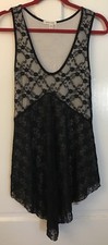 SILENCE + NOISE Anthropologie Lined Black Sleeveless Summer Lace Dress Women's S