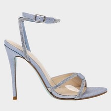 Betsey Johnson Vera Special Occasion High Heel Light Blue Rhinestone Size 7