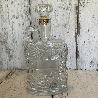  Old Forester 1952 KY BOURBON Whiskey DECANTER embossed swirls W/ handle