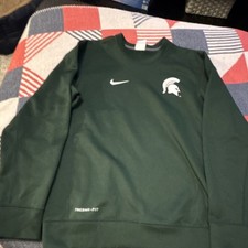 Nike Michigan State Spartans Therma-Fit Sweatshirt Green Size S