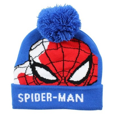 Spider-Man Marvel Kinder Jungen Herbst / Winter Mütze Gr. 54  Bommelmütze