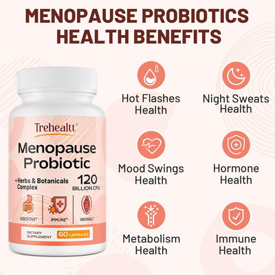 Menopause Supplements for Women, 120 Billion CFU Probiotic, 13-In-1 Herbs & B...