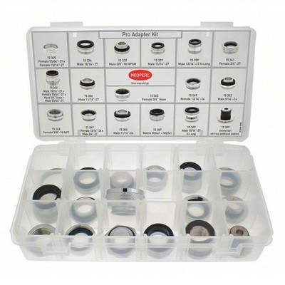 NEOPERL - 17 pc. Faucet Outlet Adapter: Brass, Chrome Finish, Assorted Top Size