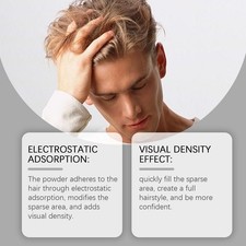 Men's Dark Brown Hair Building Fibers for Thinning Hair and Receding Hairline