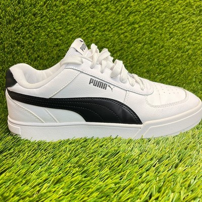 Puma Caven Low Mens Size 9 White Black Athletic Leather Lifestyle Shoes Sneakers