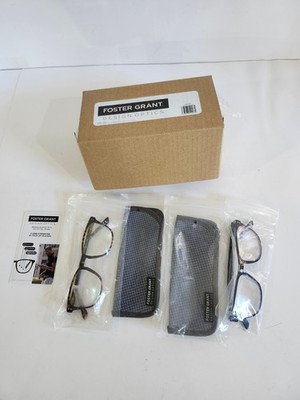 Foster Grant Design Optics Camden Multifocal +1.25 Reading Glasses 2-pk 2 Colors