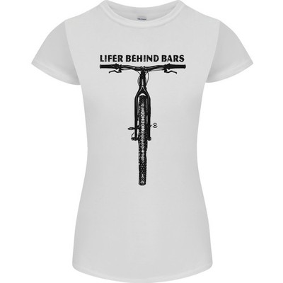 Heber Behind Bars Lustig Fahrrad Cyclist Damen Petite Schnitt T-Shirt