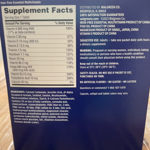 Walgreens Heart Health + Multivitamin Daily Vitamin Pack 30 Count Exp 11-25 - Picture 4 of 7