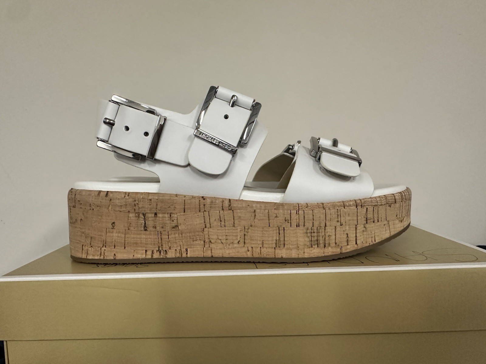 Michael Kors Colby Platform Sandal, Optic White, Size 7