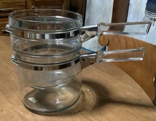 Vintage Pyrex Glass Double Boiler Stove Top Pot - No Lid