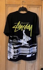 Stussy Mens Beat Crazy Tee Out of Stock Imported T-Shirt Size Large Black AN EXC
