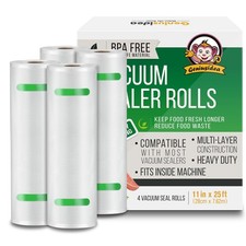 Food Saver Vacuum Sealer Bags, 4 Pack 11" x 25'ft Rolls, Commercial Grade, Me...