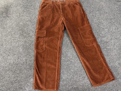 Levi's Silvertab Cargo Pants Mens 36x30 Brown Loose Corduroy Pockets Casual