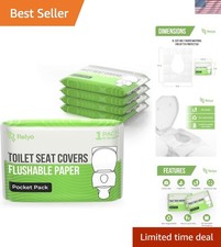 Toilet Seat Cover Paper Flushable 50 Pack Eco Friendly Travel Hygiene