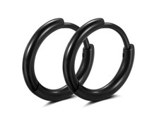 316L Surgical stainless steel hoop earrings 8mm/10mm/12mm Hypoallergenic Hugg...