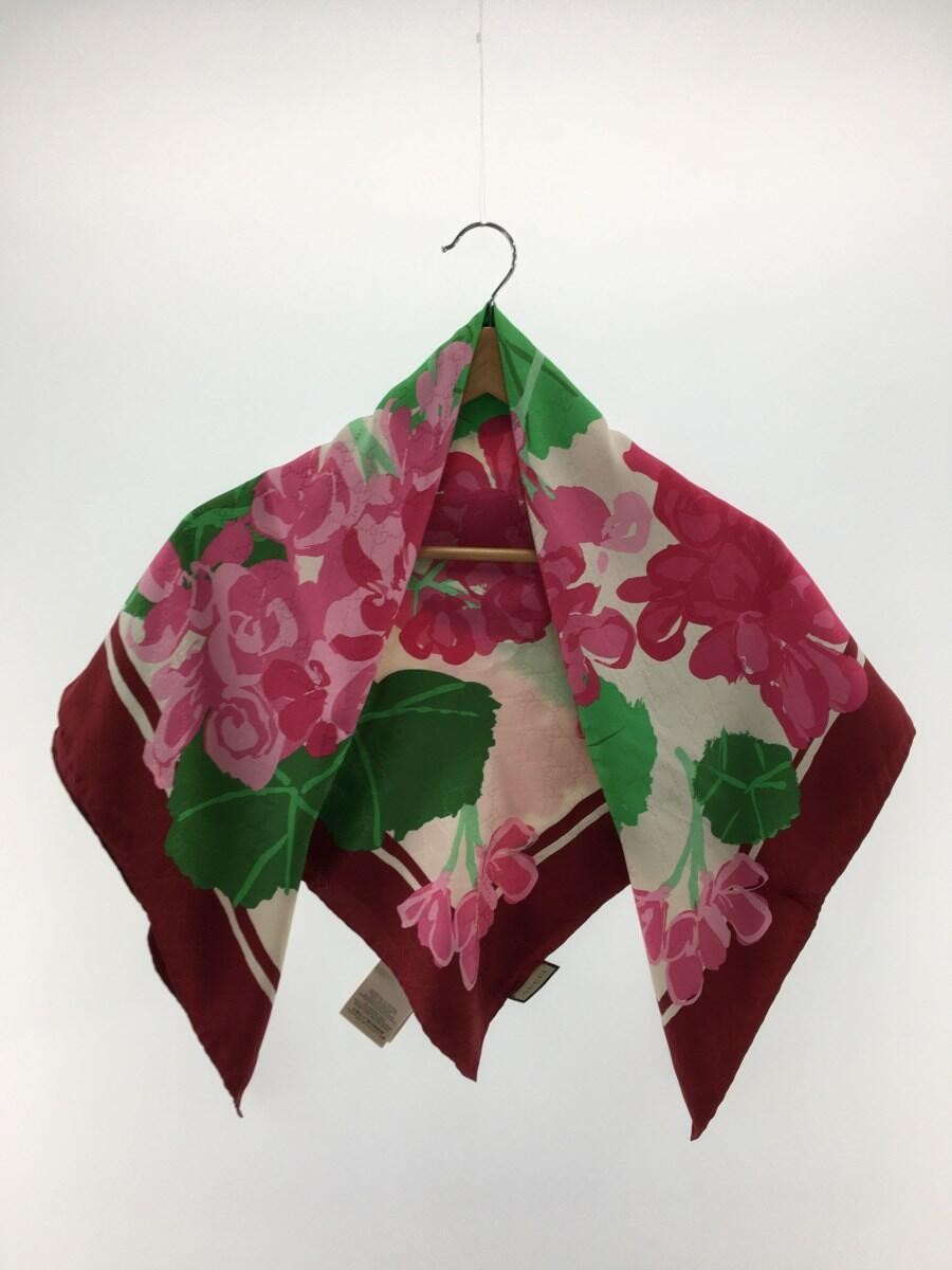 GUCCI Women's Red Floral Silk Scarf