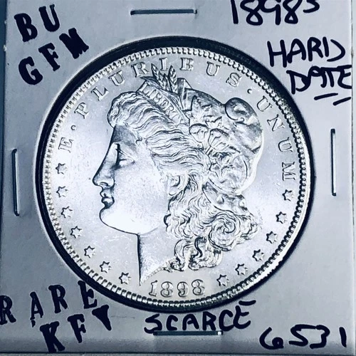 1898 S BU GEM MORGAN SILVER DOLLAR UNC MS+++ U.S. MINT RARE KEY COIN 6531