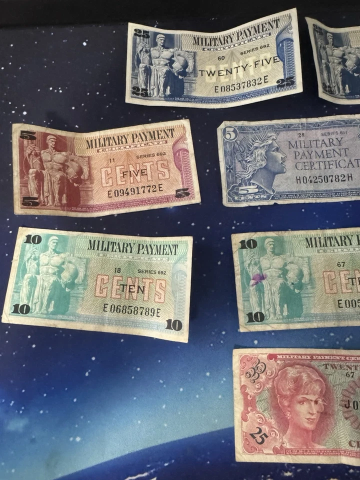 United States Military Payment Certificate ( MPC ) In Mixed Lot Of 9 Circulated. - Image 2 of 4