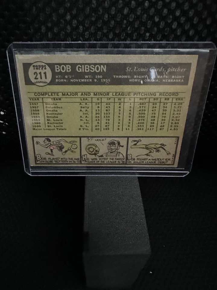 1961 Topps - Bob Gibson #211 Foto 2 de 2