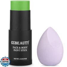 CCbeauty Light Green Witch Face Paint Stick,Face Panting Kit,Non Toxic SFX Ma
