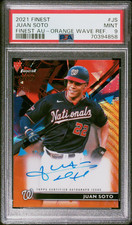 Juan Soto 2021 Topps Finest Orange Wave Refractor Auto /25 PSA 9 #JS 🔥
